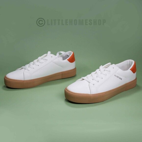 NEW!  French Connection Becka Sneakers in White, Orange, Size 6.5 - Picture 3 of 9
